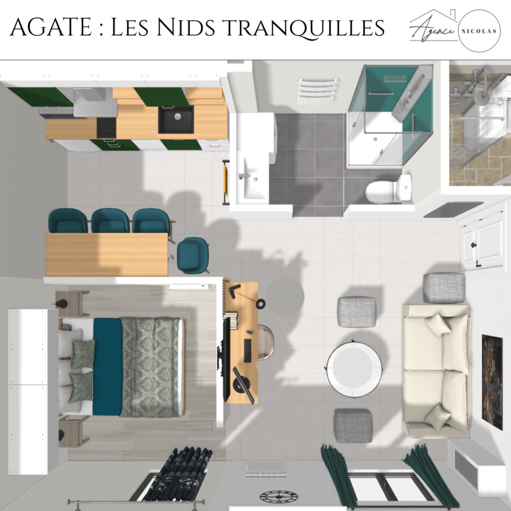 Plan de l'appartement Agate – Les Nids Tranquilles, Le Châtelet-en-Brie
