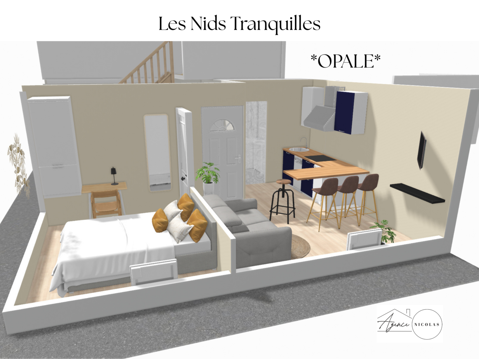Plan de l'appartement Opale – Les Nids Tranquilles, Le Châtelet-en-Brie